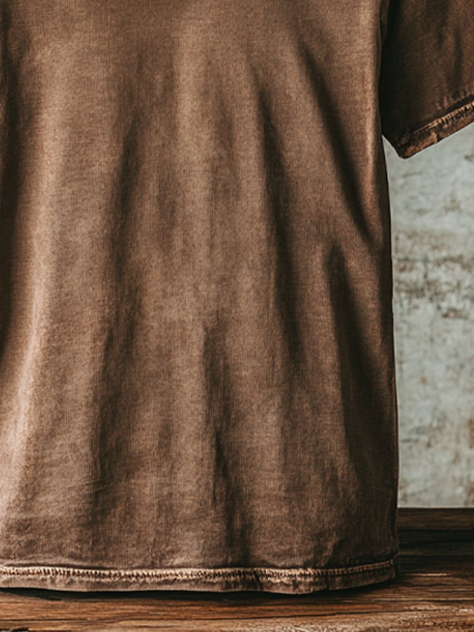 Men's vintage style V-neck T-shirt