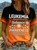 Women's Leukemia Awareness Graphic Casual T-Shirt