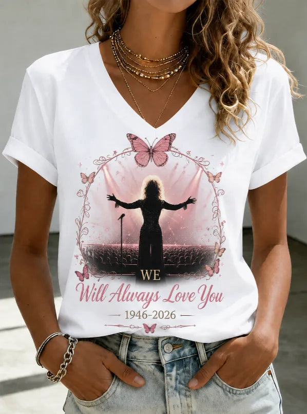 Women'S Dolly Parton We Will Always Miss You... V-Neck T-Shirt