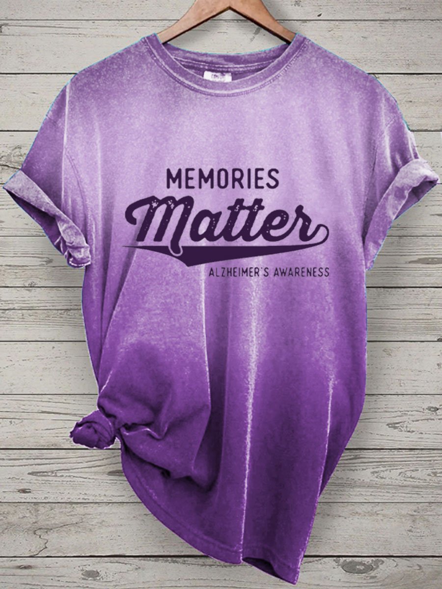 Women Memories Matters Dementia Alzheimer's Awareness Print T-shirt