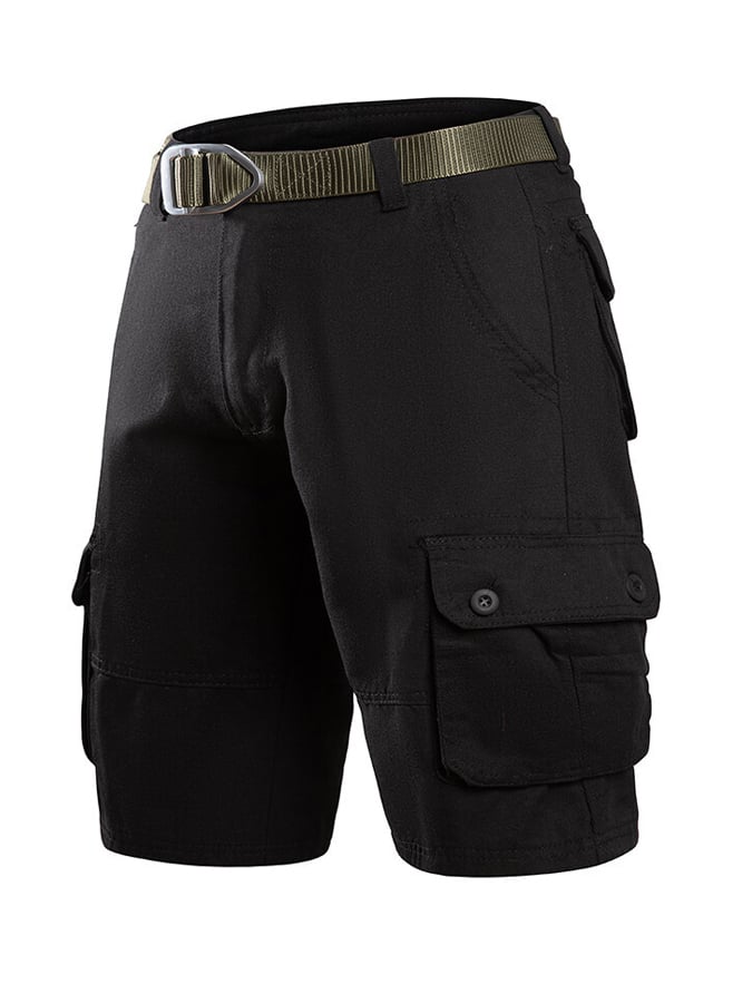 Men's Vintage Outdoor Cotton Plaid Woven Functional Work Shorts