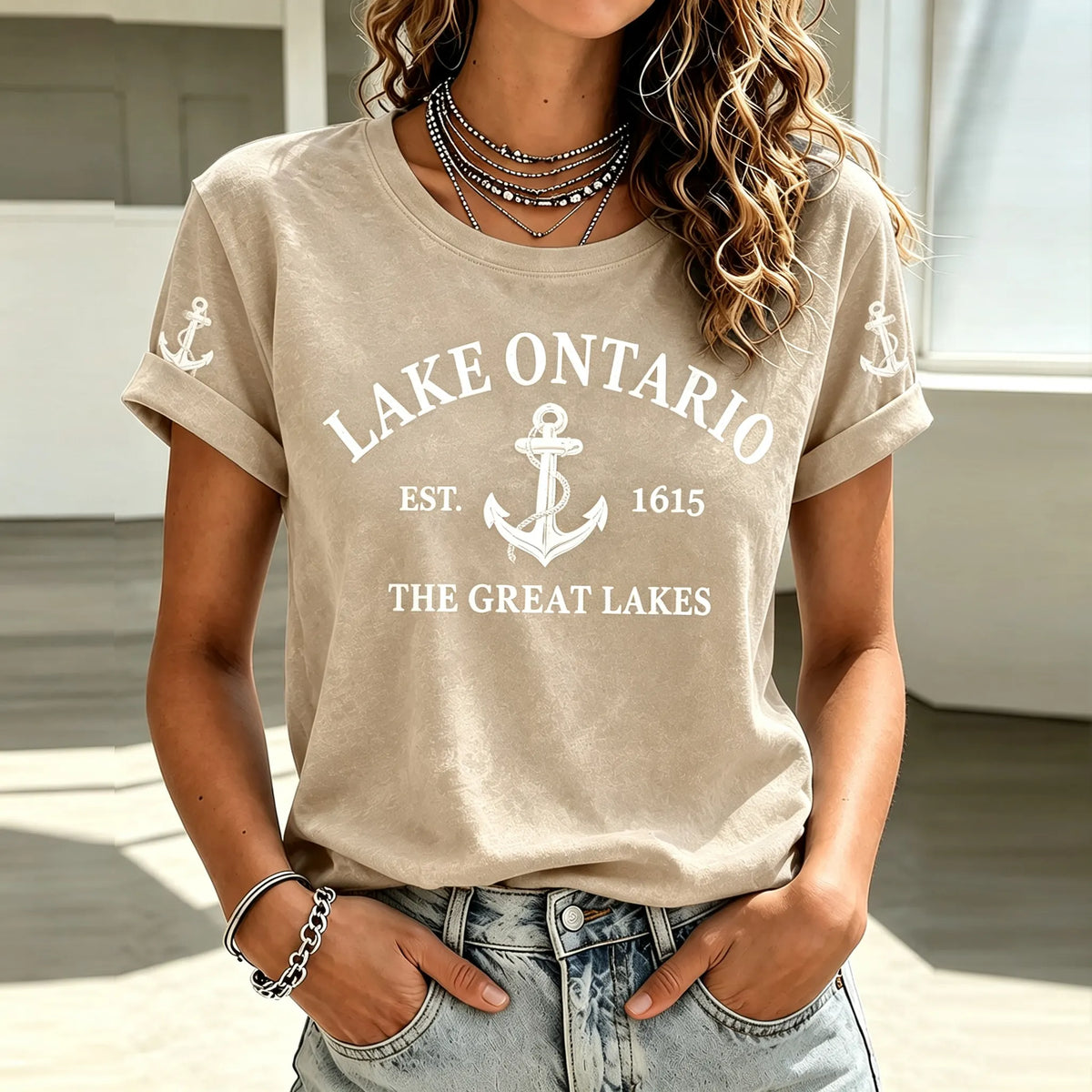 Lake Ontario 1615 Printed Women's Crew Neck T-shirt