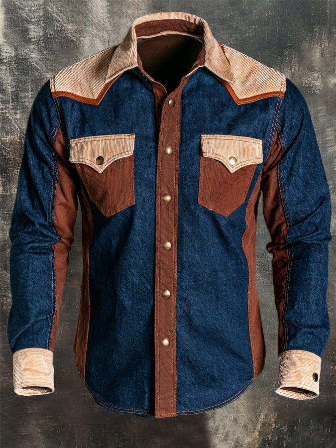 Men's Vintage Corduroy Western Shirt