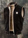 Men's Vintage-Style Faux Suede Outdoor Warm Vest