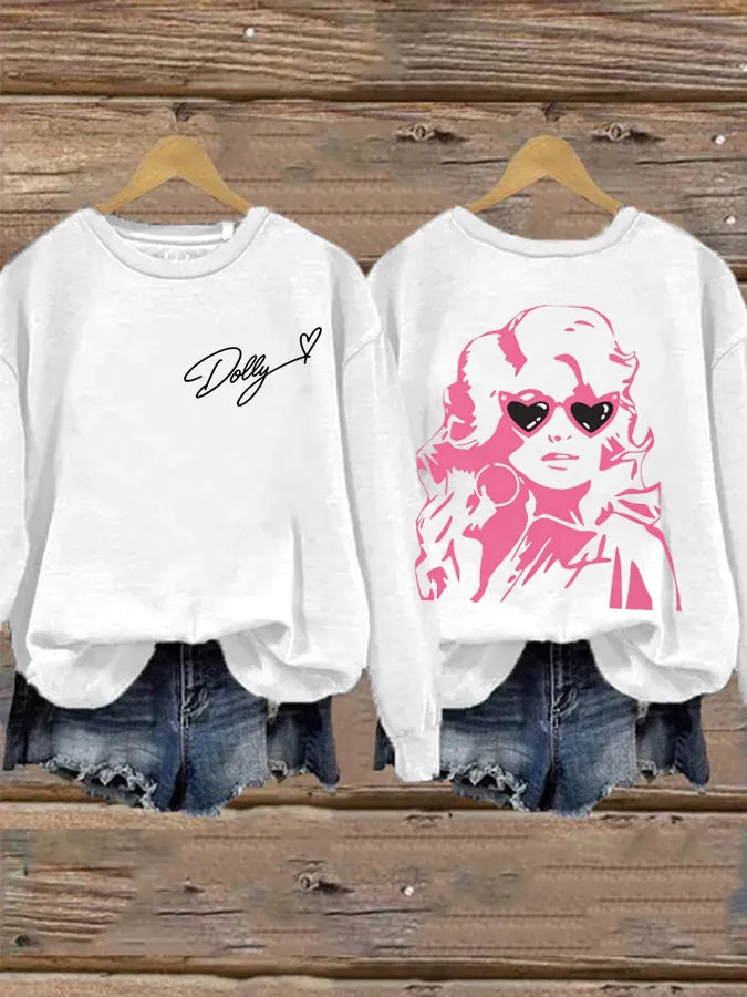 Women's "Forever Our Queen Of Country" Graphic Crewneck Sweatshirt