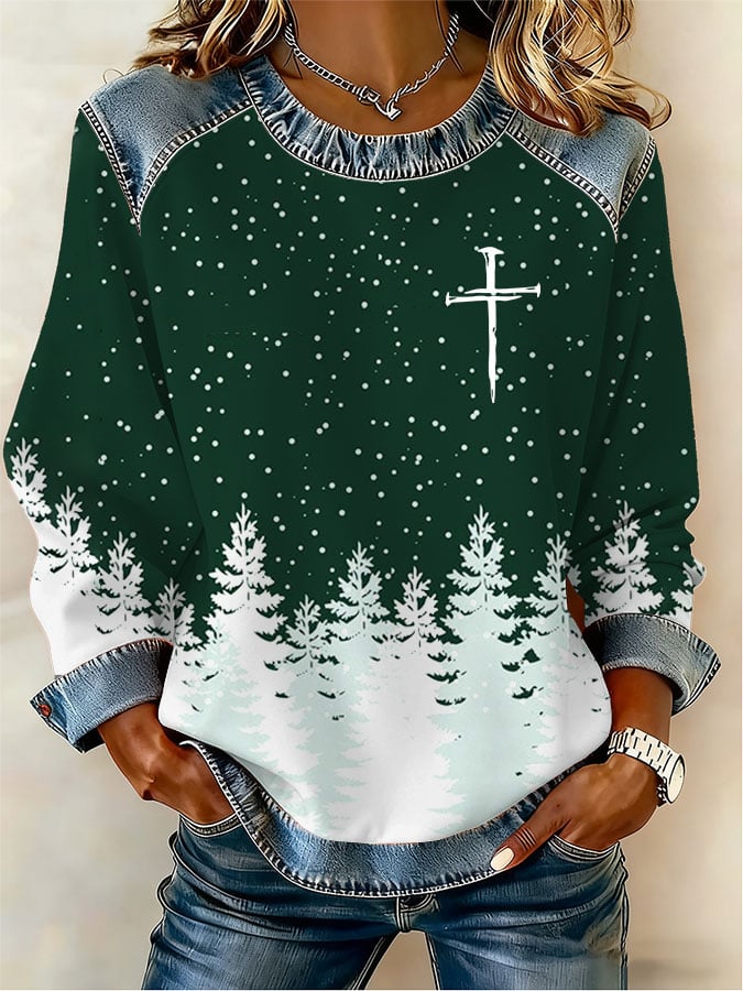 Women's Casual Retro Christmas Sweatshirt