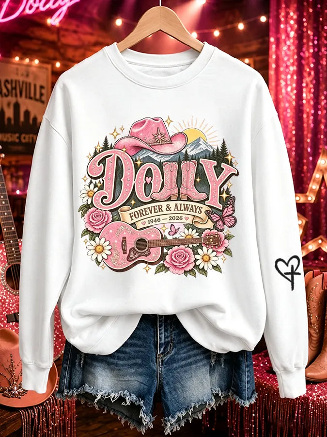 Women's "Forever Our Queen Of Country" Graphic Crewneck Sweatshirt