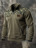 Men's Outdoor Veteran Camouflage Zip-Up Sweatshirt