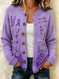 Women's Alzheimer's Awareness Print Cardigan