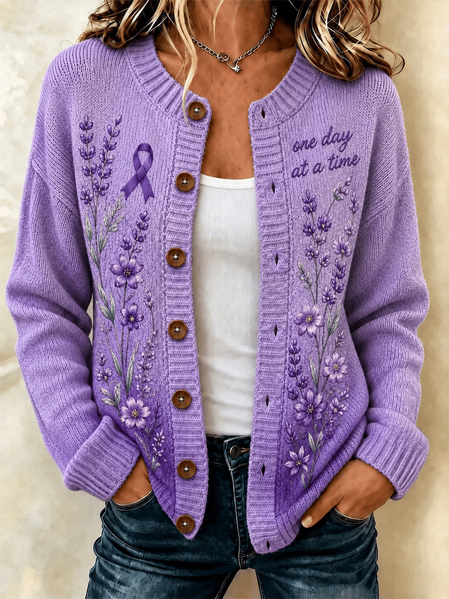 Women's Alzheimer's Awareness Print Cardigan