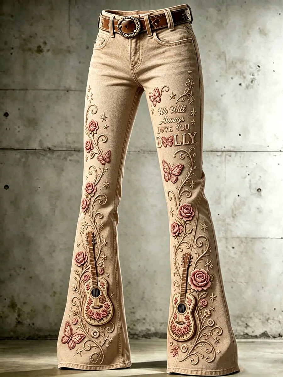 Women's Legendary female country singer Pattern Jeans