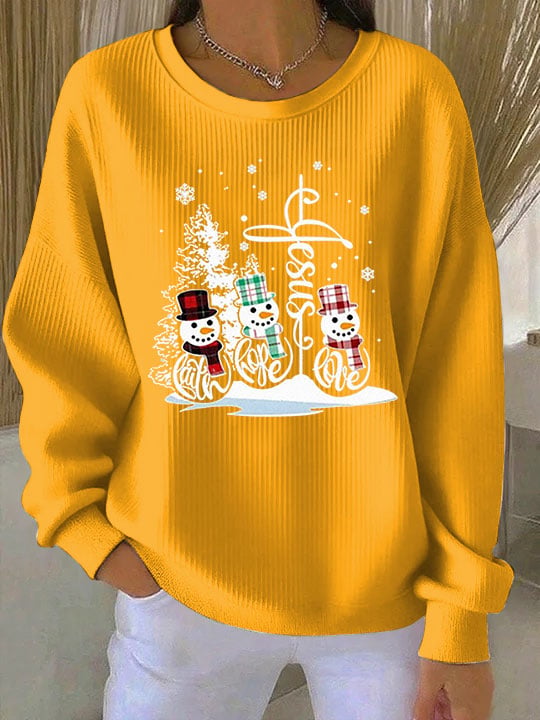Women's Christmas Faith Print Crew Neck Sweatshirt