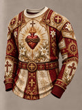 Men's Vintage "Faith Knight" Armor Graphic Casual Sweatshirt