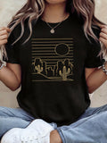 Desert Sunset Cactus Printed T-Shirt