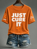 Women'S Casual Leukemia Awareness Print Short-Sleeve T-Shirt
