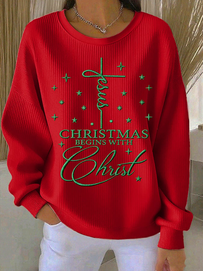 Women's Casual Faith Christmas Sweatshirt