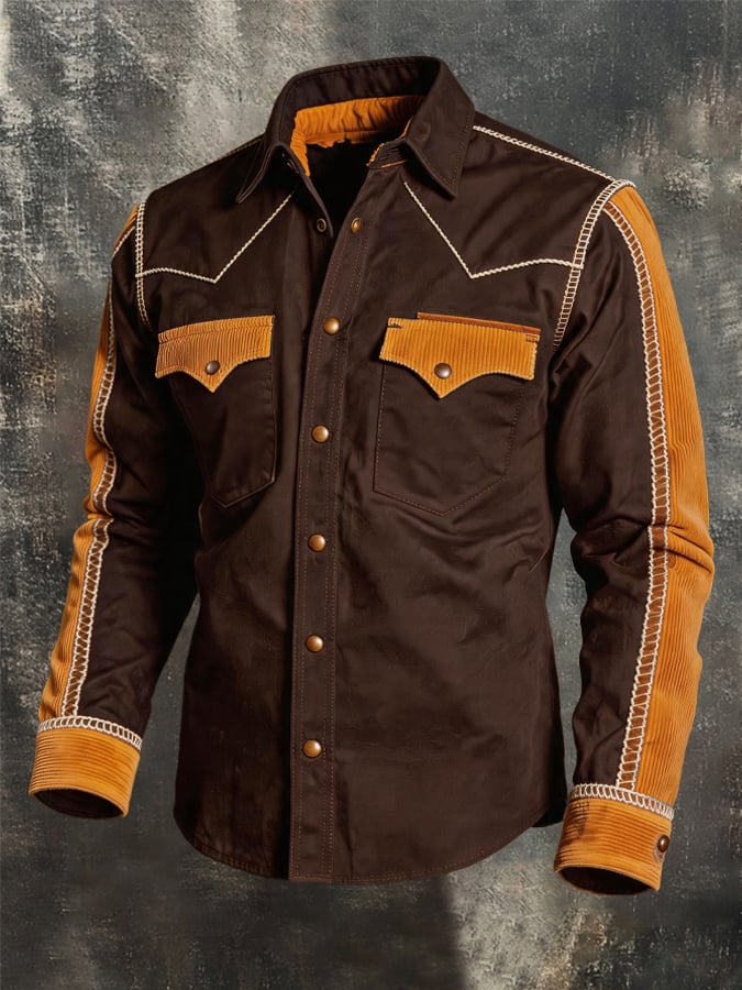 Men's Vintage Corduroy Western Shirt