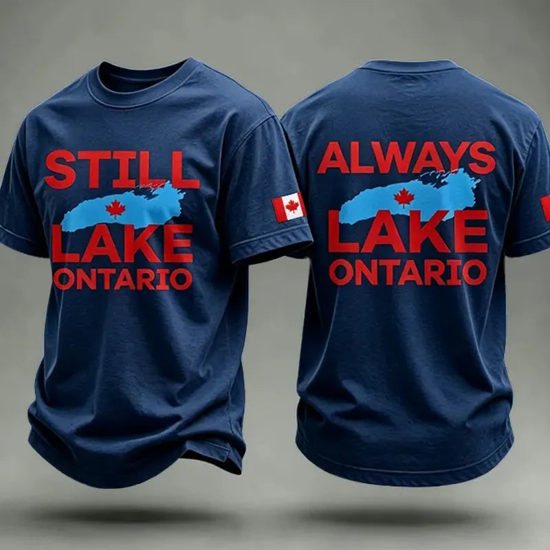 Men's  Canada Lake Ontario Printed Retro T-shirt