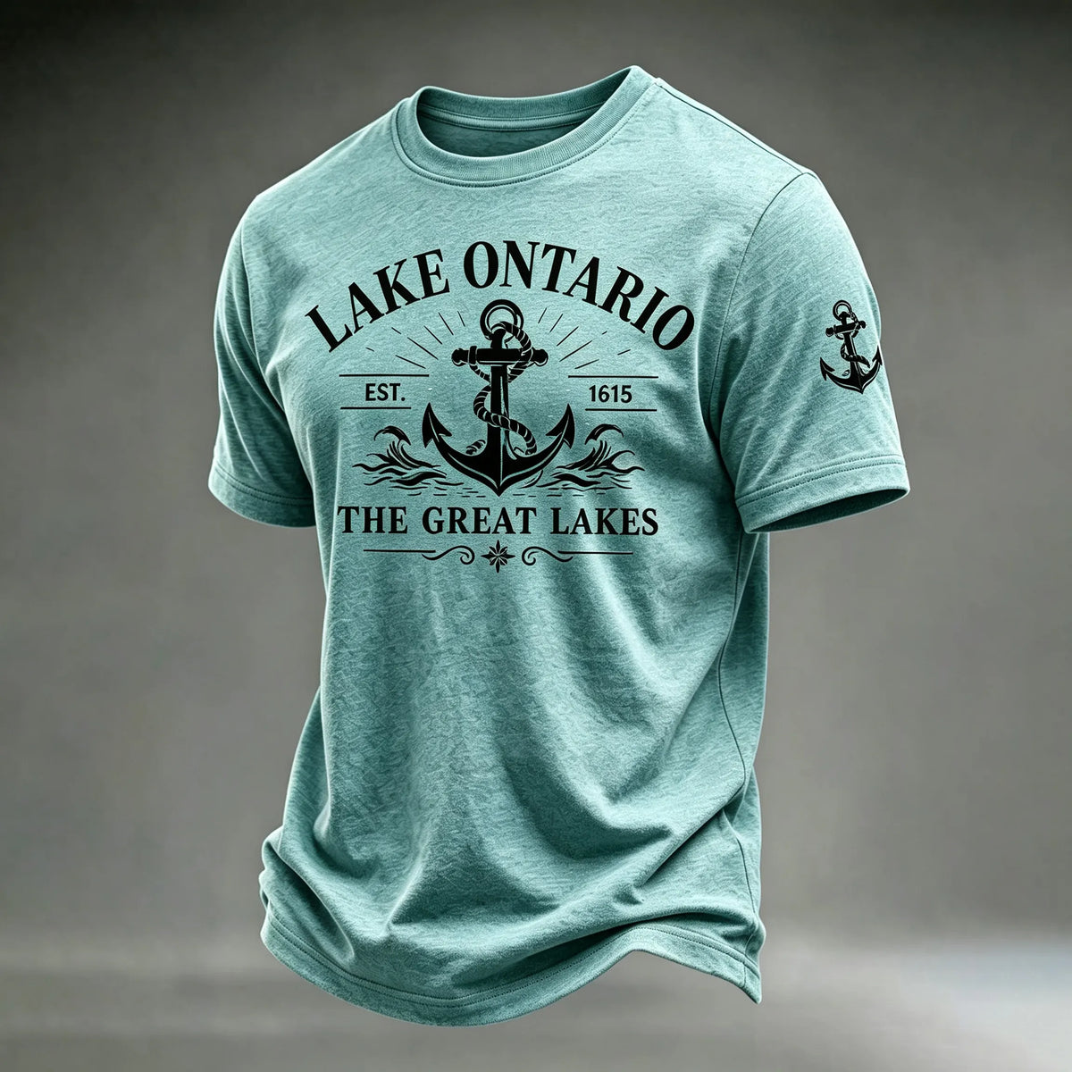 Retro Lake Ontario Est 1615 The Great Lakes Print Short-sleeve T-shirt