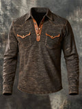 Men's Retro Comfortable Color-Block Polo Shirt