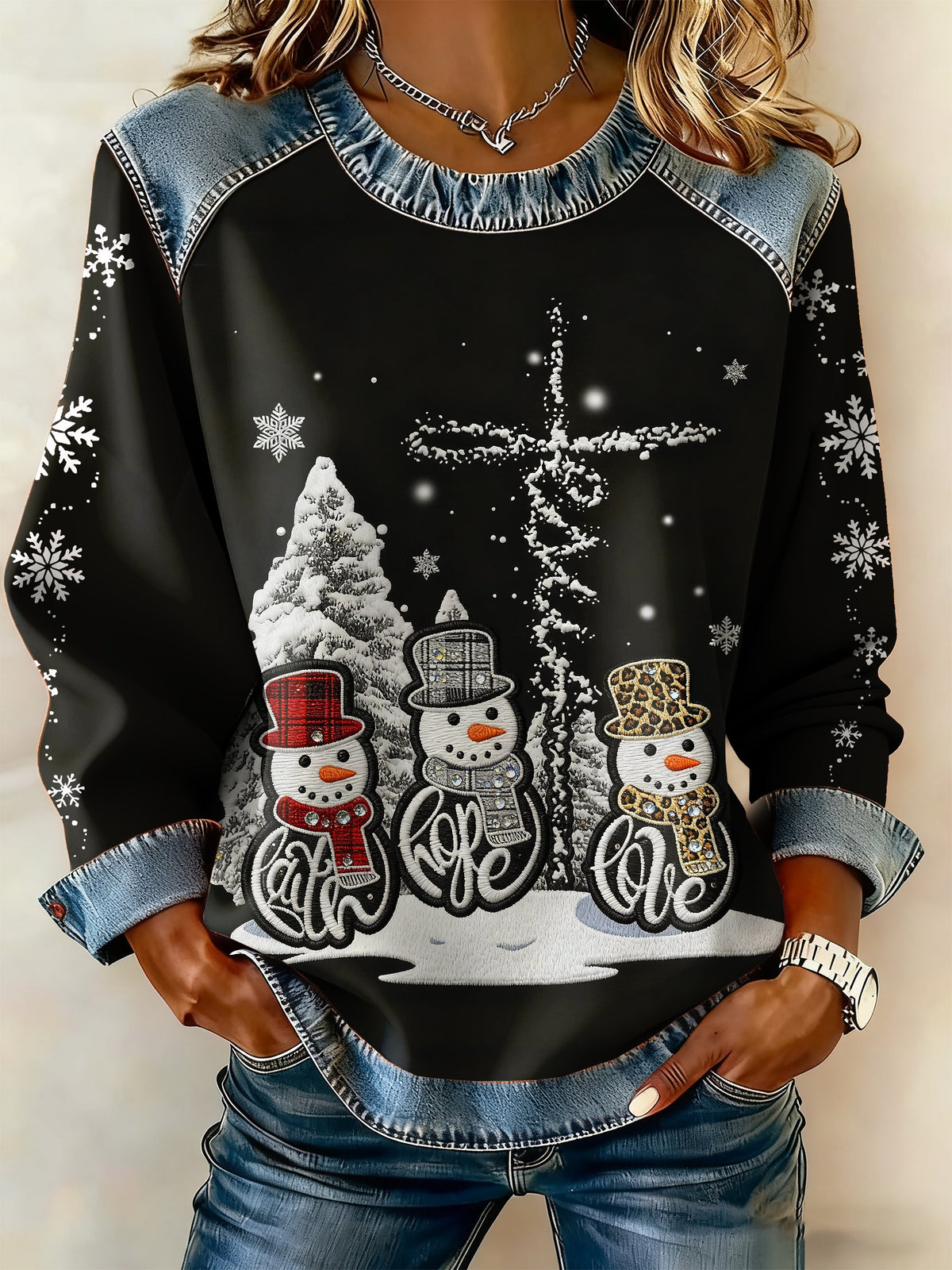 Women's Christmas Retro Print Casual Sweatshirt