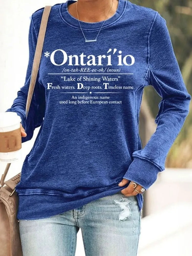 Women's Lake Ontario Print Crew Neck Sweatshirt