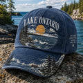 Retro Lake Ontario Landscape Print Baseball Cap