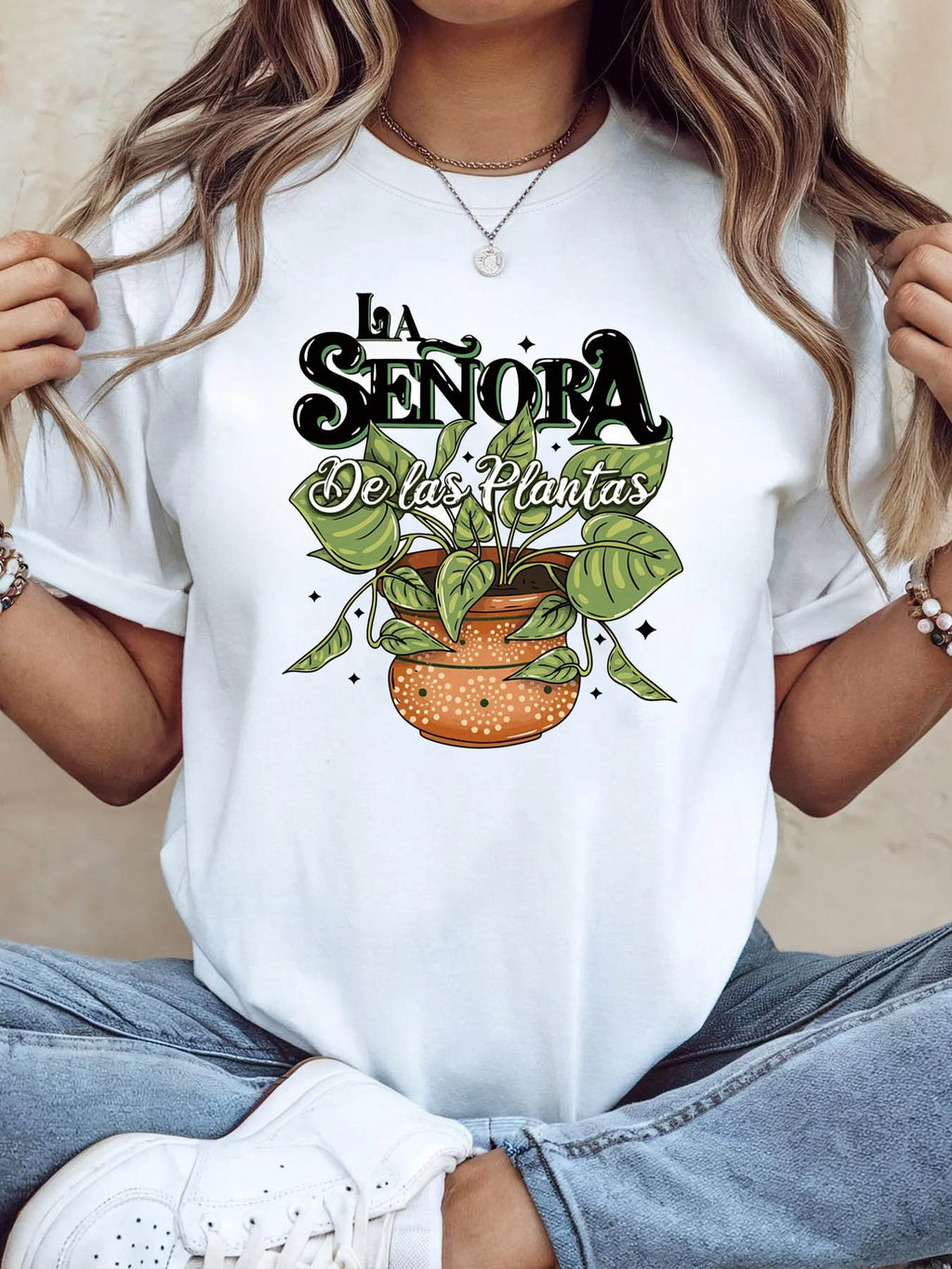 Plant Printed Round Neck T-Shirt