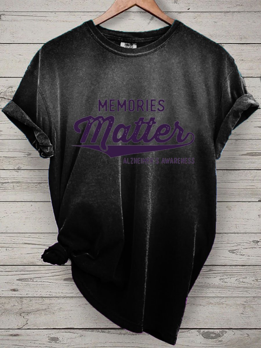 Women Memories Matters Dementia Alzheimer's Awareness Print T-shirt