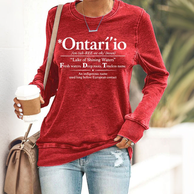 Women's Lake Ontario Print Crew Neck Sweatshirt