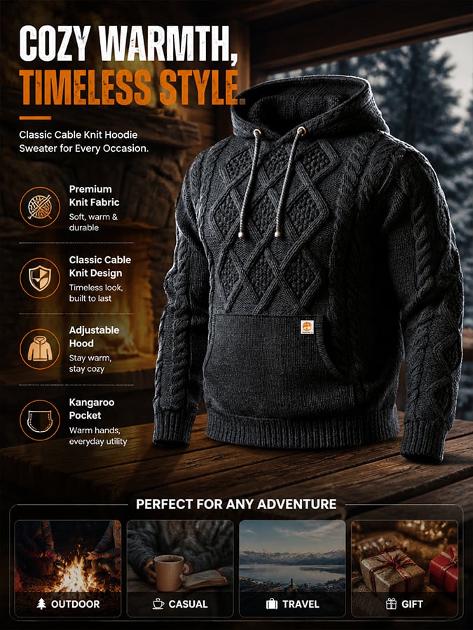 Men’s Vintage-Style Comfortable Knitted Sweater/Sweatshirt