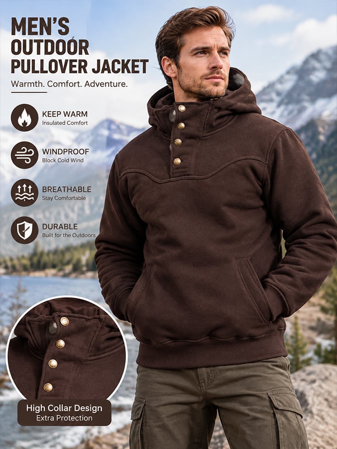 Men’s Retro Comfortable Outdoor Warm Sweatshirt
