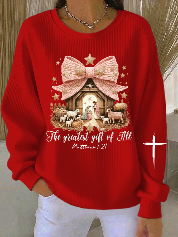 Women's Christmas Faith Print Sweatshirt