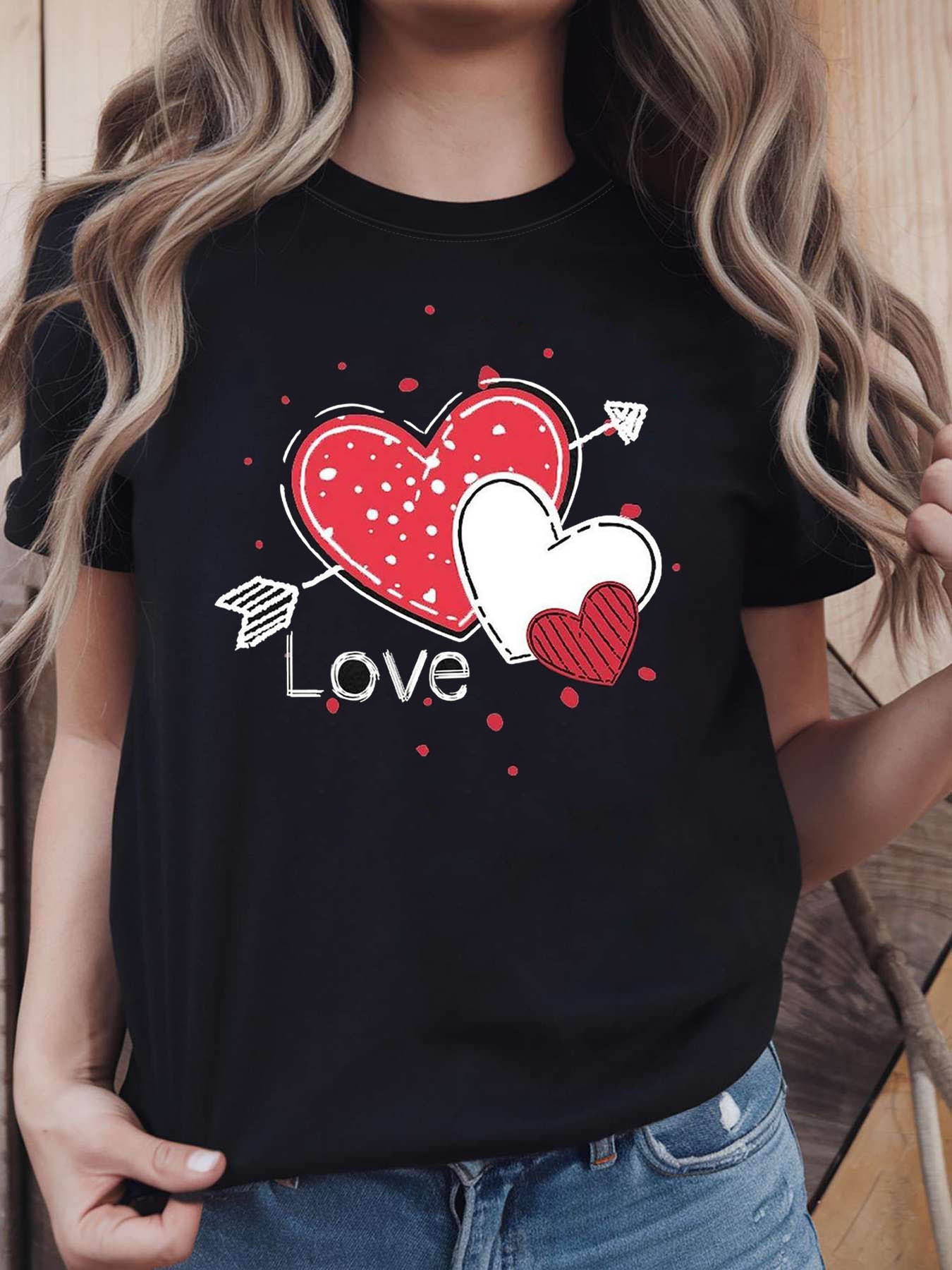 Simple Heart Printed T-Shirt