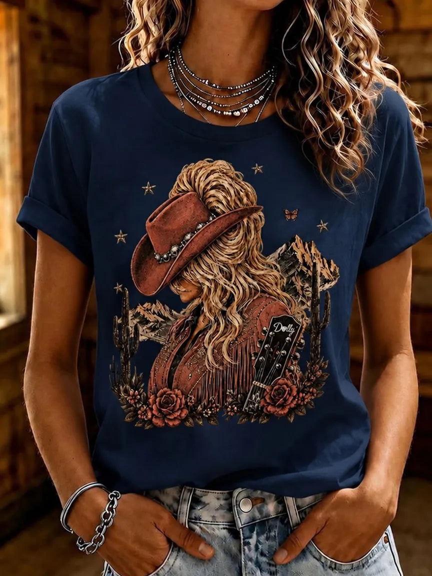 Women'S Country Music Printed Casual T-Shirt