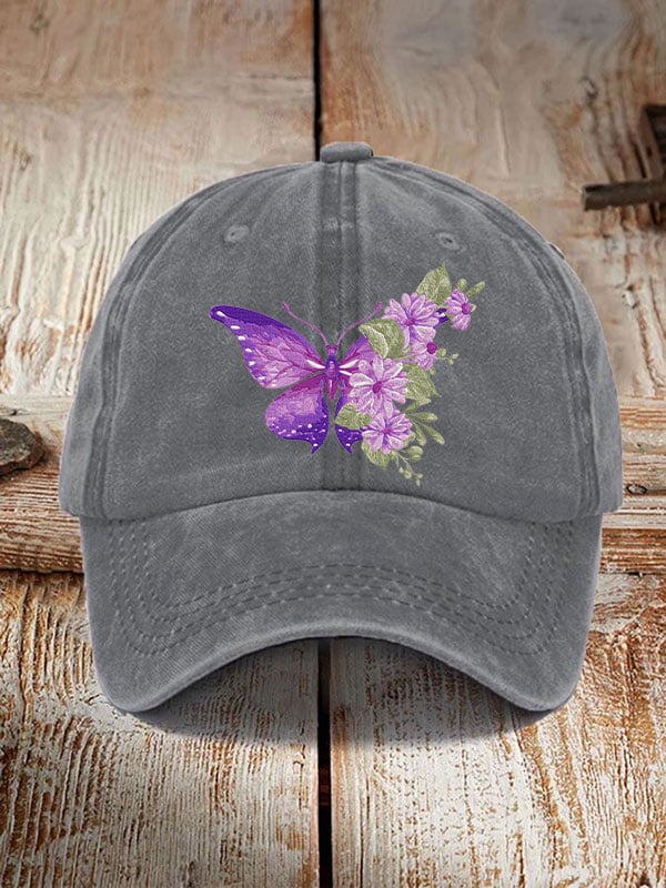 Purple Butterfly Retro Hat