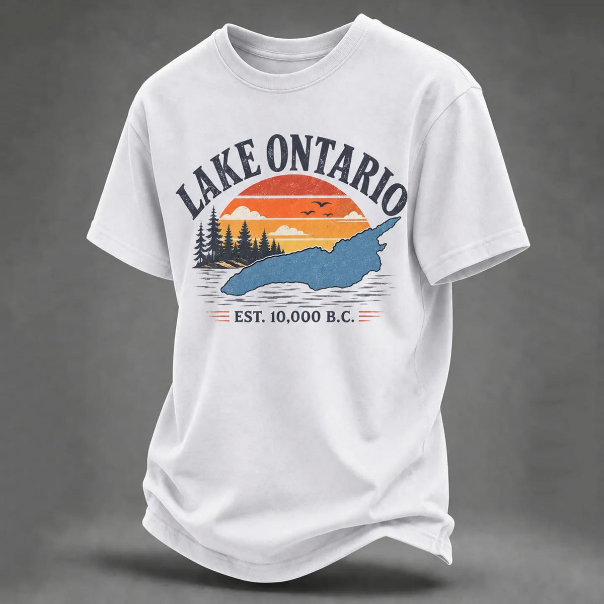 Men's Retro Lake Ontario Est. 10,000 B.c. Print T-shirt