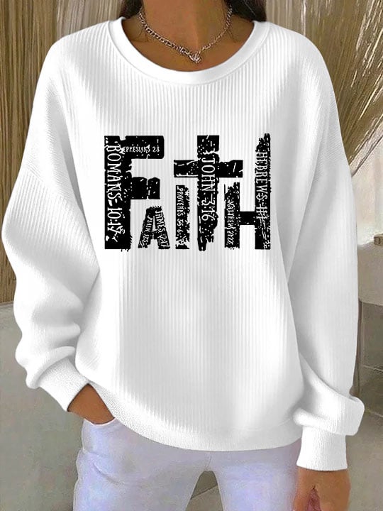 Women's Faith Art Print Crew Neck Sweatshirt