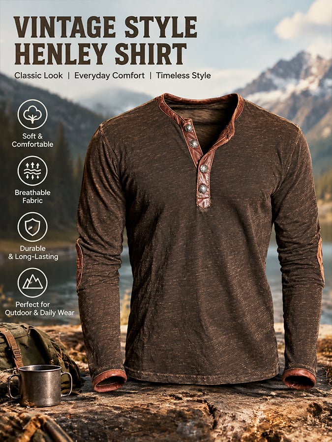 Men's Vintage Comfortable Henley T-Shirt