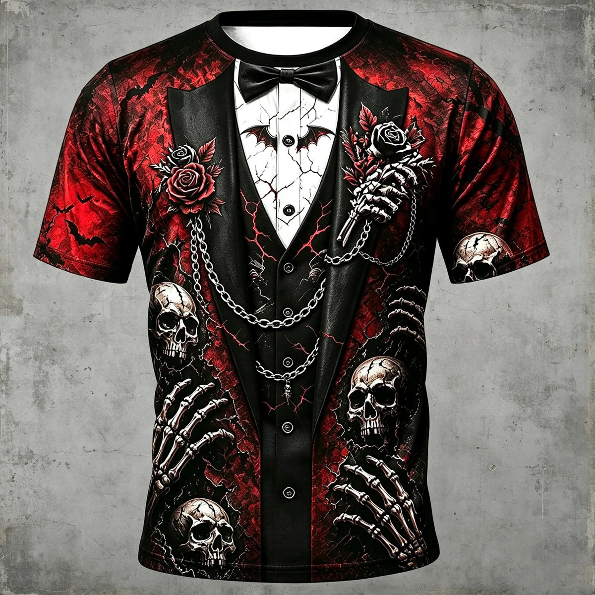 Men's Halloween Skull 3d Print Casual T-shirt