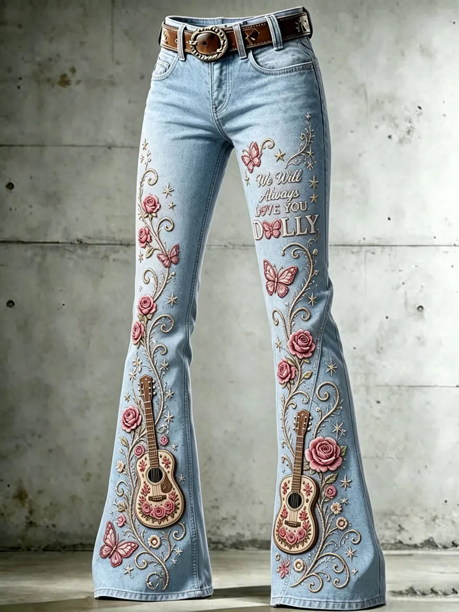 Women's Legendary female country singer Pattern Jeans