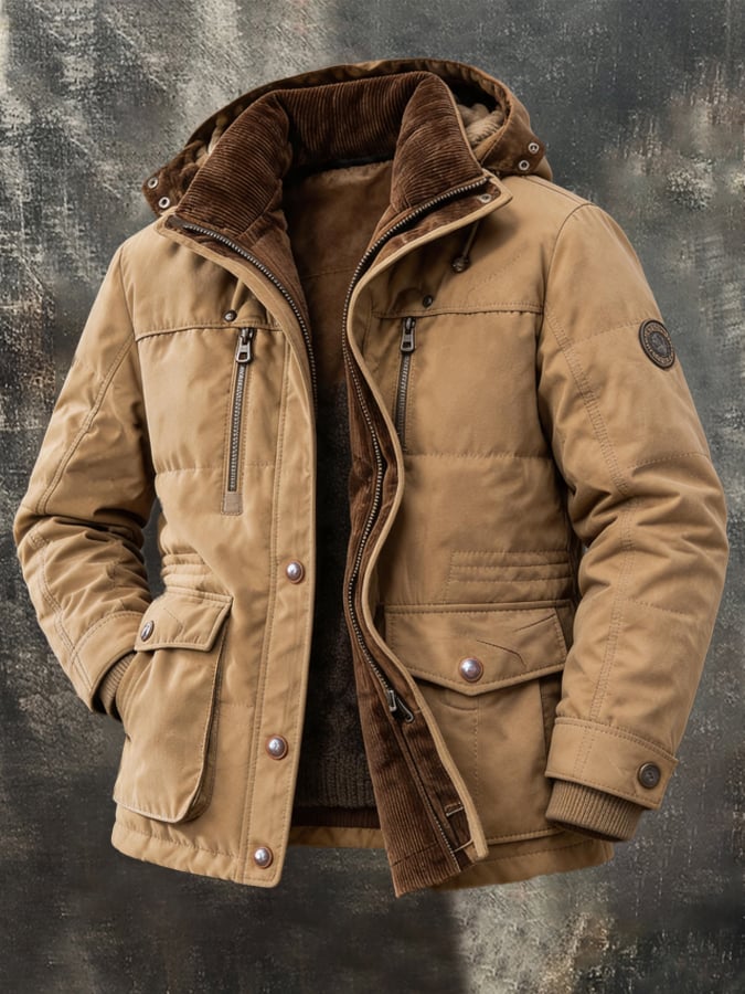 Men's Vintage Thickened Padded Outdoor Jacket