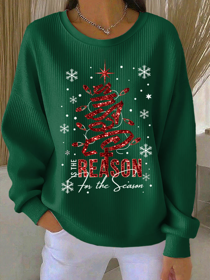 Women's Casual Print Long Sleeve Knit Top