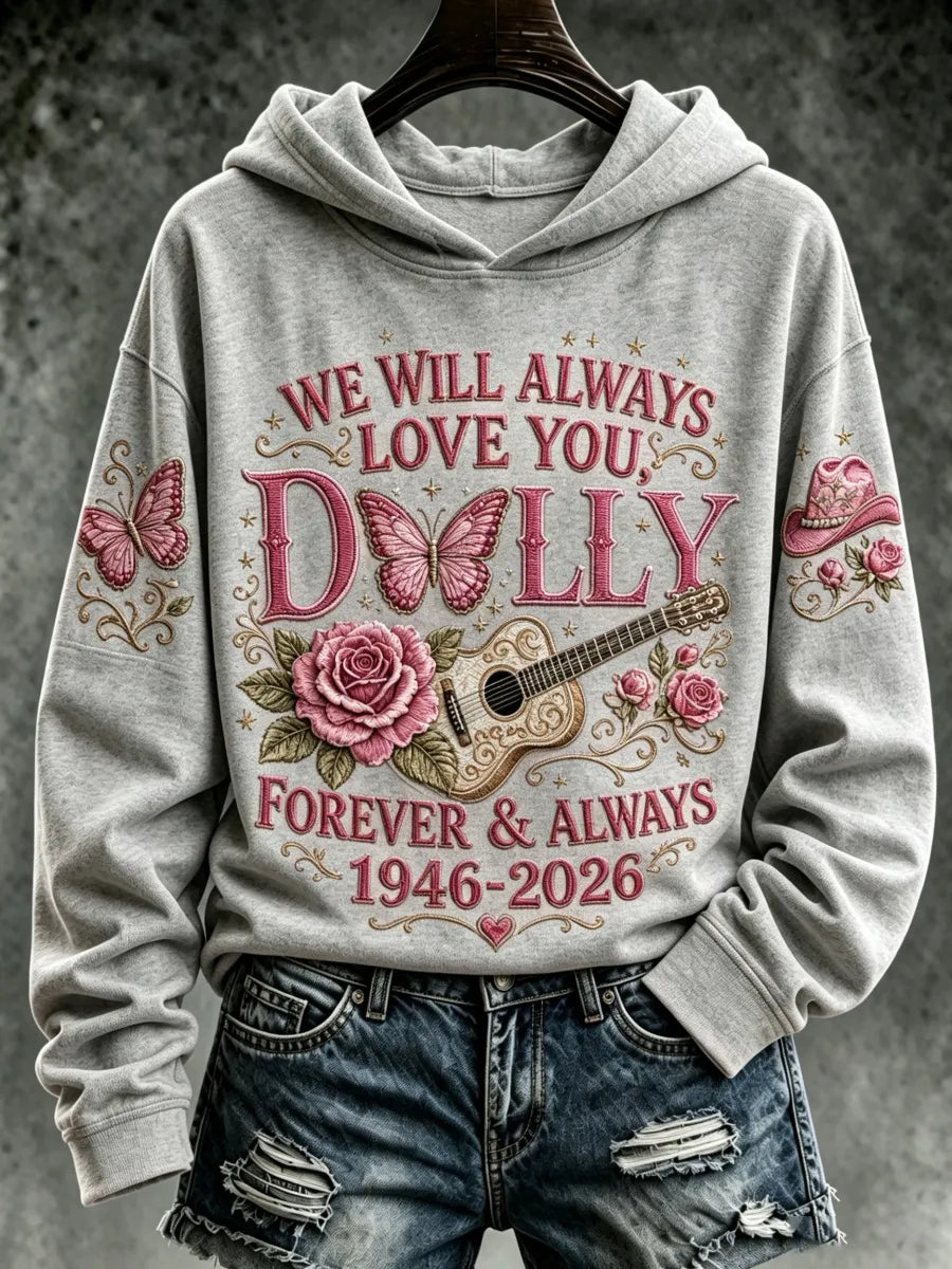 Women's Commemorative Print Casual Hooded Sweatshirt