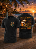 Men's Retired Skull Funny Print Casual T-shirt