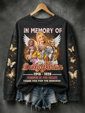 Women's Country Music Legend Tribute Print Casual Sweatshirt