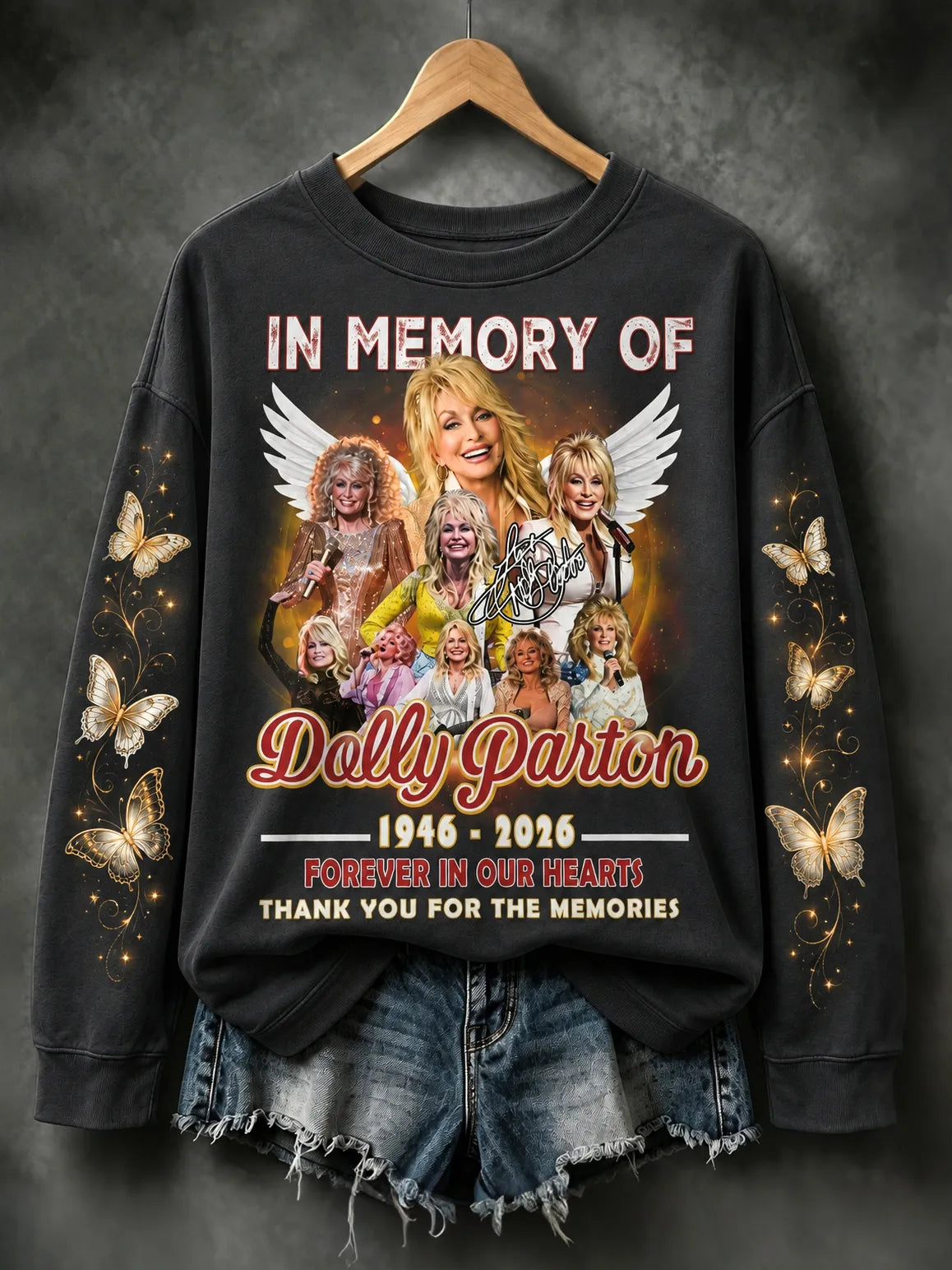 Women's Country Music Legend Tribute Print Casual Sweatshirt