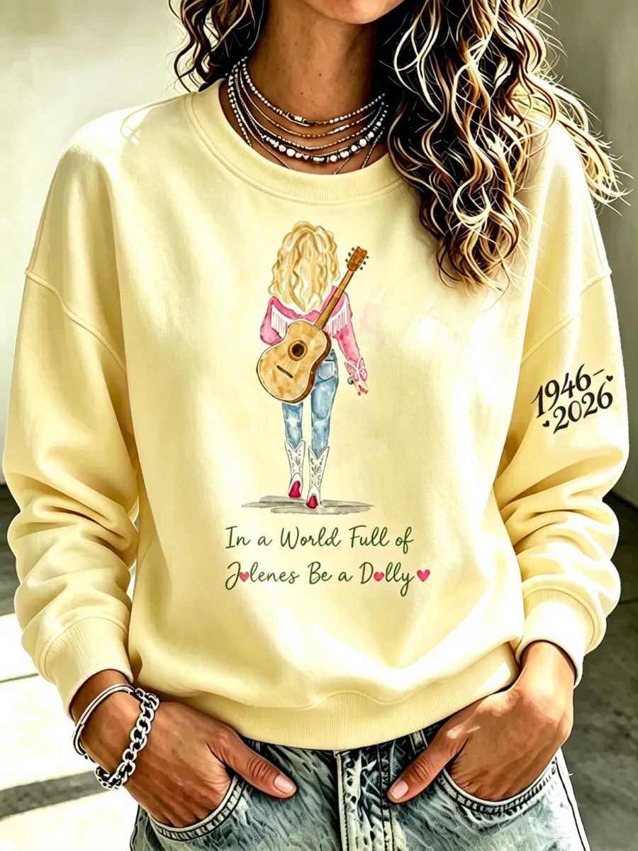 Women's Legendary female country singer Round Neck Sports Shirt