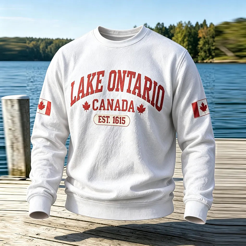 Men's 1615 Lake Ontario Printed Casual Warm Sweatshirt