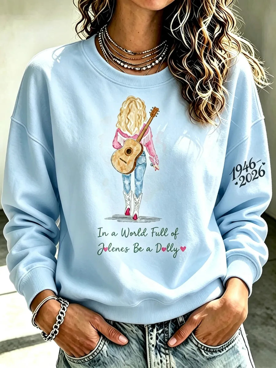 Women's Legendary female country singer Round Neck Sports Shirt